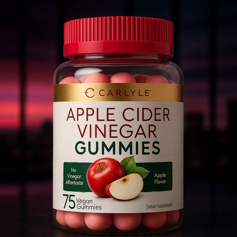 Carlyle Vegan Apple Cider Vinegar Gummies, apple flavor, 75 count — from Amazon listing