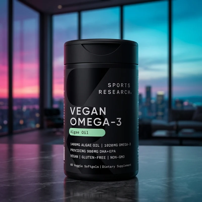 Sports Research Vegan Omega-3 carrageenan-free bottle — from the Amazon listing