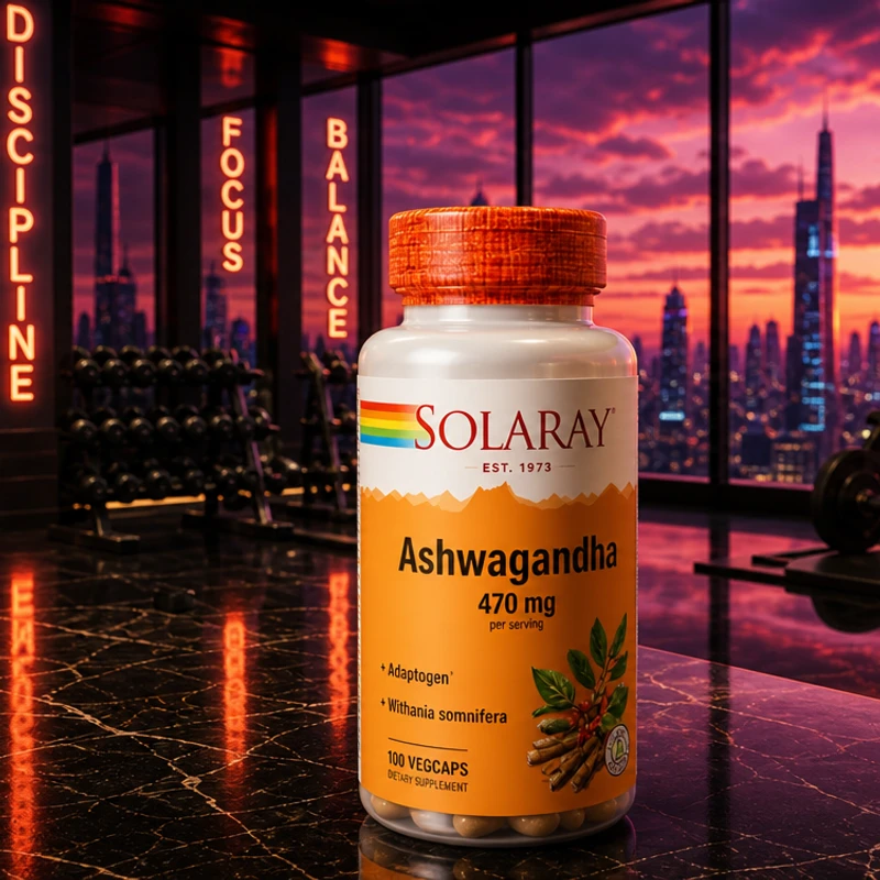 Solaray Ashwagandha 470 mg, 60 veg caps — bottle from Amazon listing