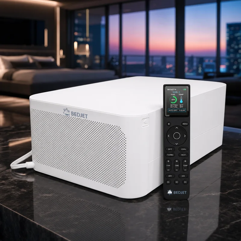 BedJet 3 Climate Comfort System air-based bed cooling unit with nozzle — from Amazon listing