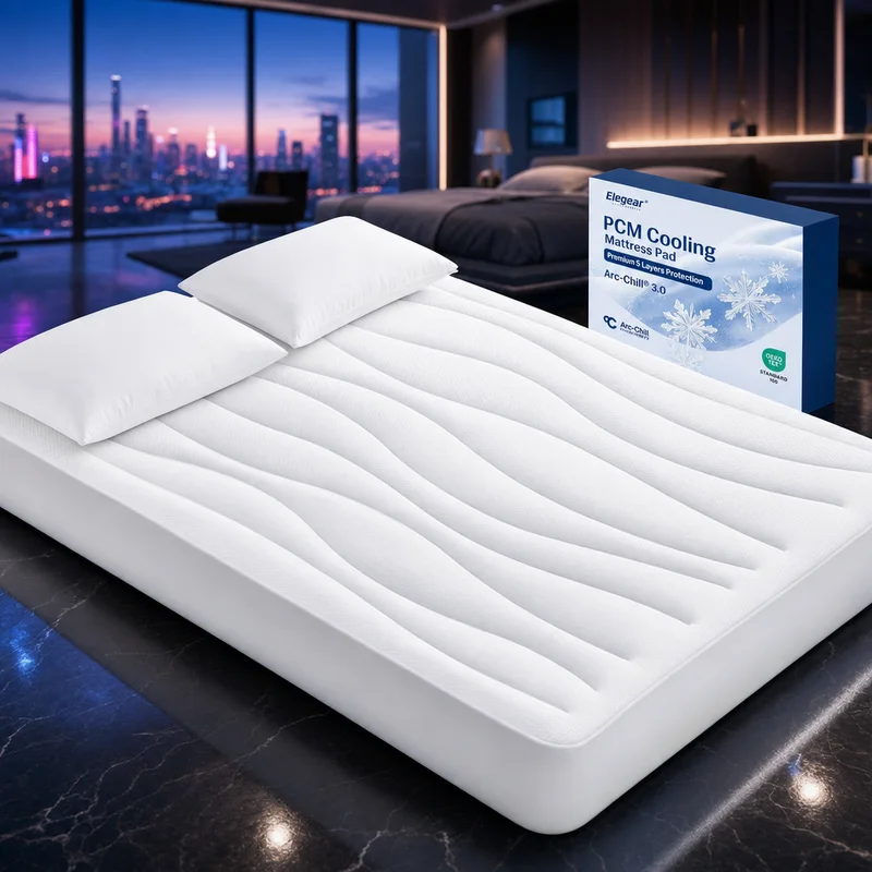 Elegear Arc-Chill 3.0 + PCM cooling mattress pad, Queen, white — from Amazon listing