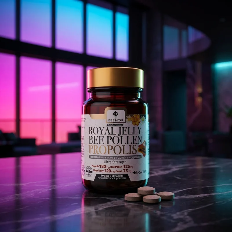BEE&YOU Royal Jelly + Propolis + Bee Pollen chewable tablets — from the Amazon listing