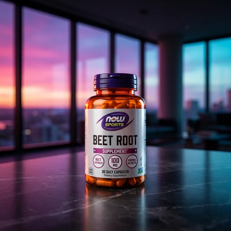 NOW Sports Beet Root 550 mg veg capsules bottle — from Amazon listing