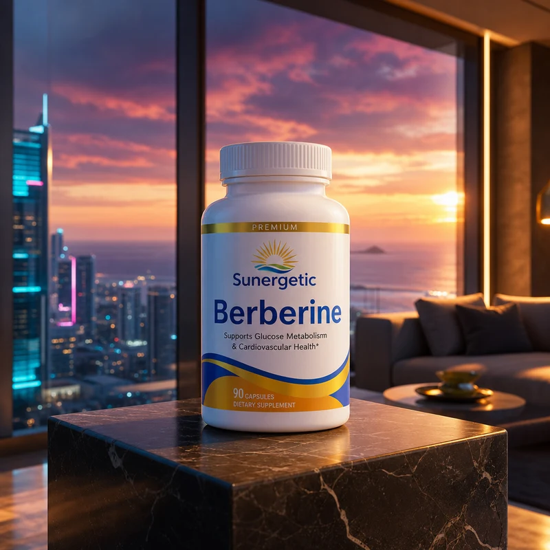 Sunergetic Premium Berberine 1200 mg, 90 capsules — bottle from Amazon listing