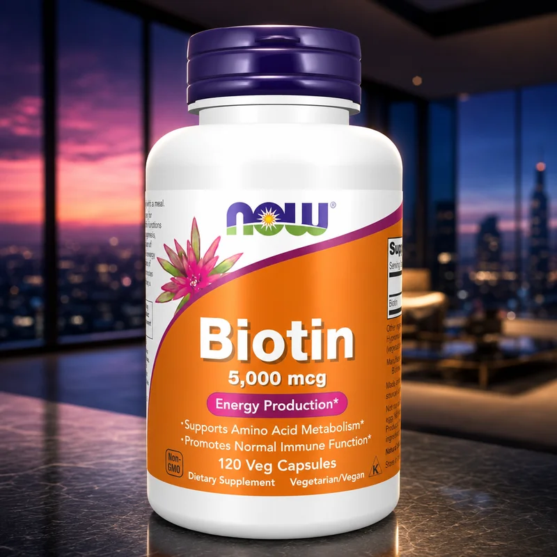 NOW Foods Biotin 5,000 mcg, 120 Veg Capsules