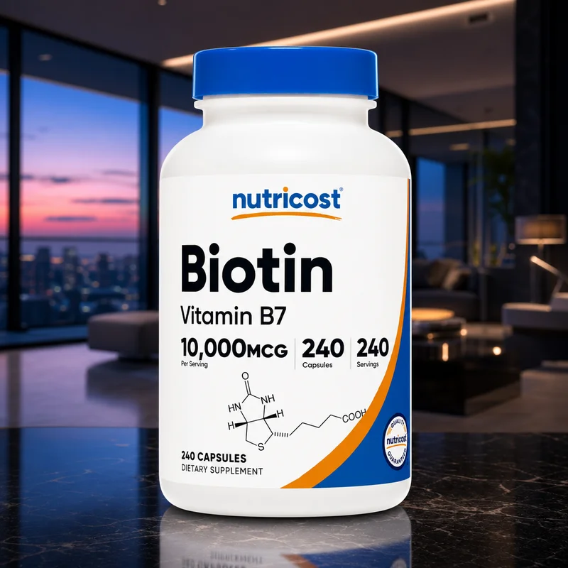 Nutricost Biotin (Vitamin B7) 10,000 mcg, 240 Capsules