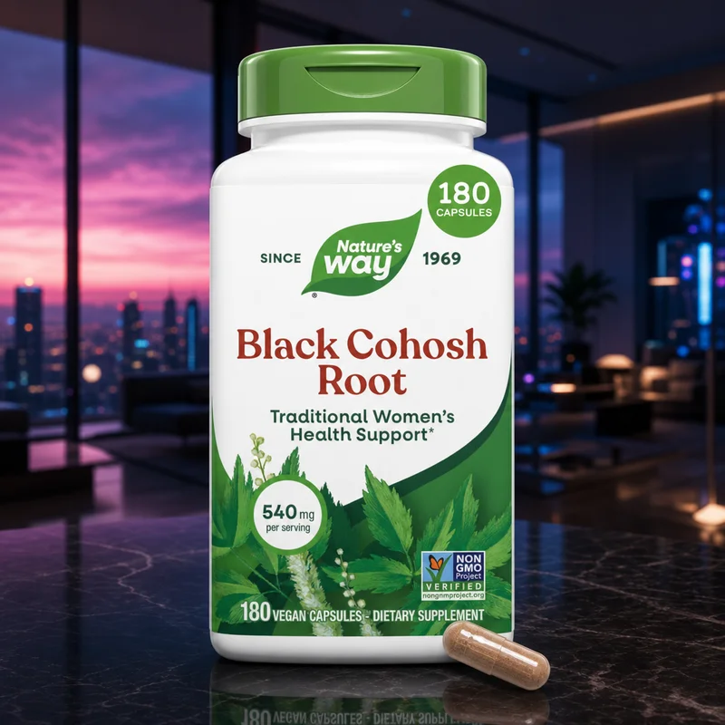 Nature's Way Black Cohosh Root, 540 mg per Serving, 180 Vegan Capsules
