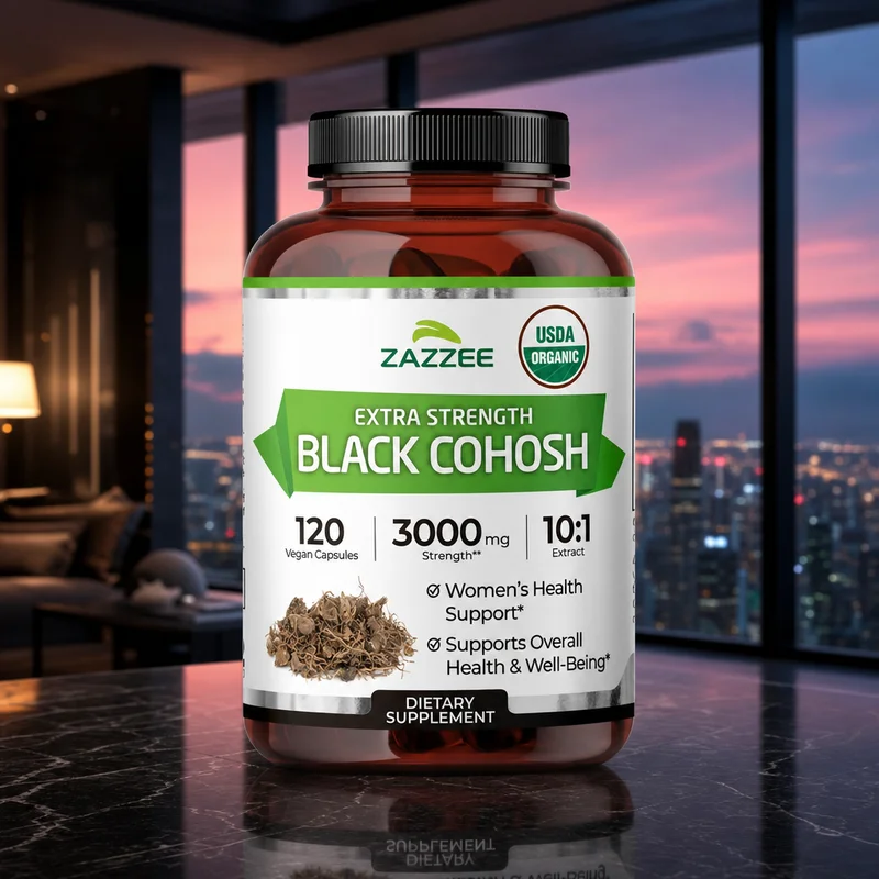 Zazzee USDA Organic Black Cohosh 10:1 Extract, 120 Vegan Capsules