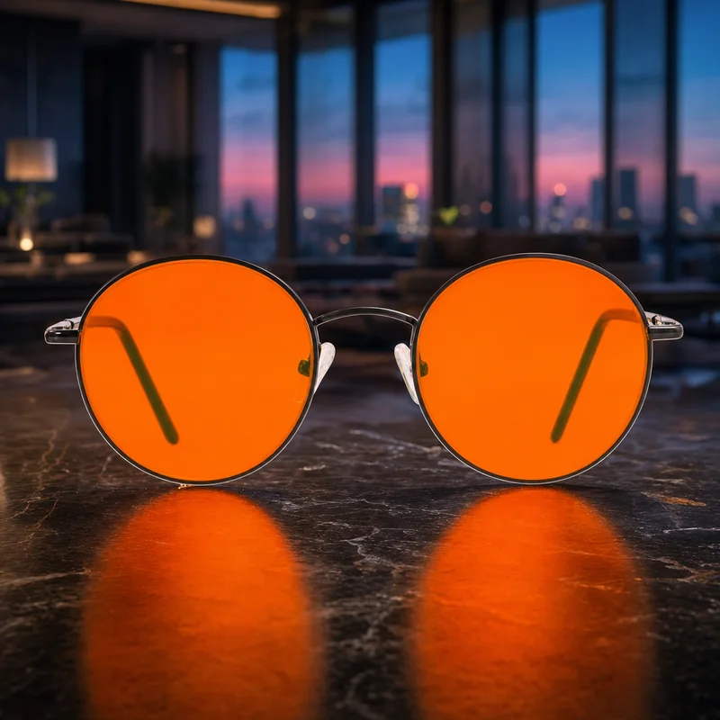 BLUblox Lennon Sleep+ glasses with red lenses — from Amazon listing