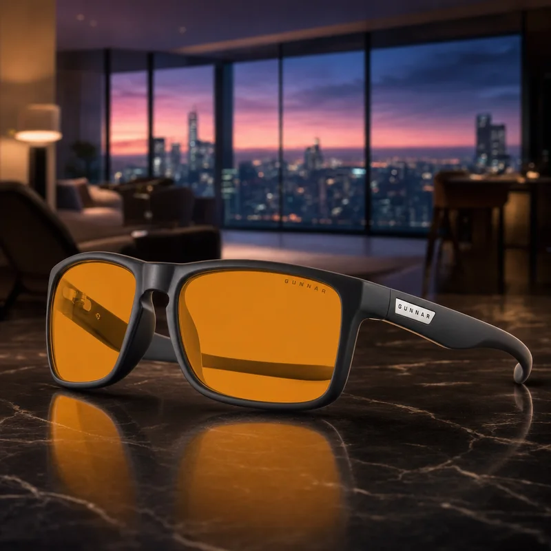 GUNNAR Intercept Onyx frame with Amber Max lenses — from Amazon listing