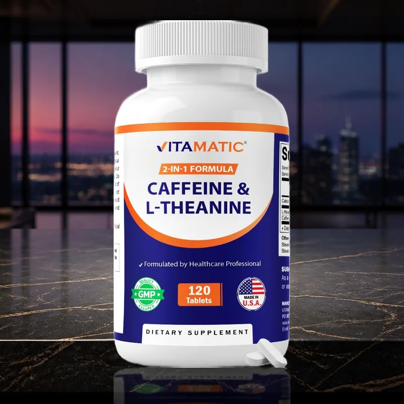 Vitamatic L-Theanine 200 mg with Caffeine 100 mg Tablets — product