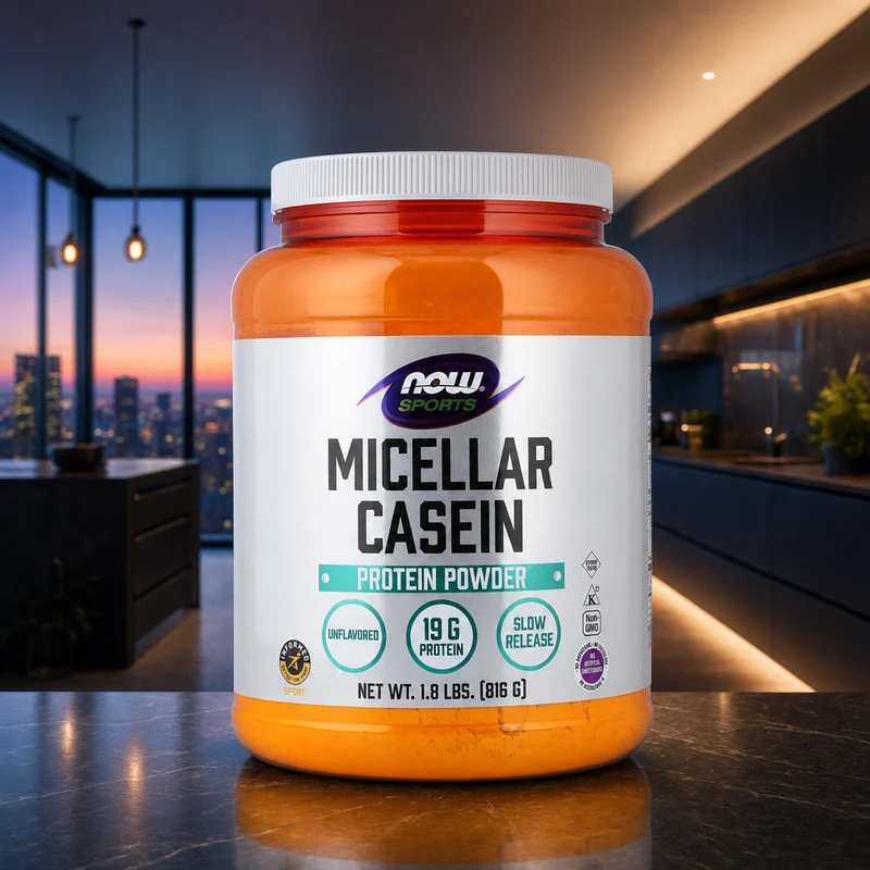 NOW Sports Micellar Casein Protein Powder, Unflavored, 1.8 lb bag — from the Amazon listing