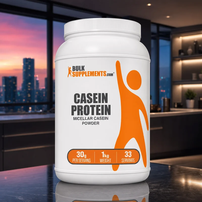 BulkSupplements Micellar Casein Protein Powder, Unflavored, 1 kg bag — from the Amazon listing
