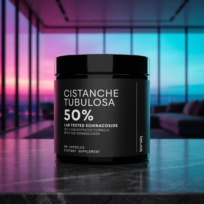Toniiq Cistanche Tubulosa Extract 50% Echinacoside bottle — from the Amazon listing