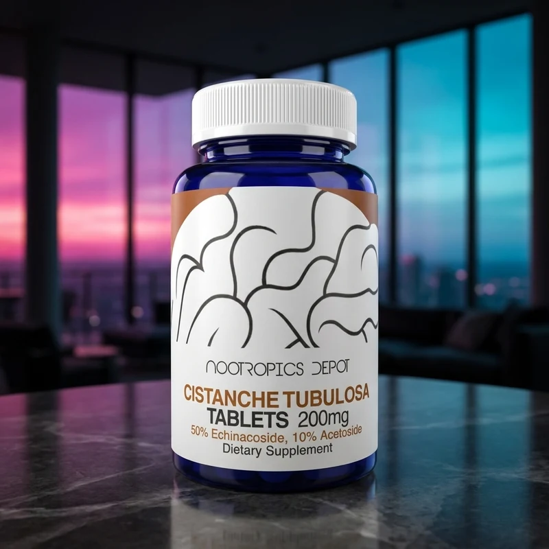 Nootropics Depot Cistanche tubulosa 200 mg tablets bottle — from the Amazon listing