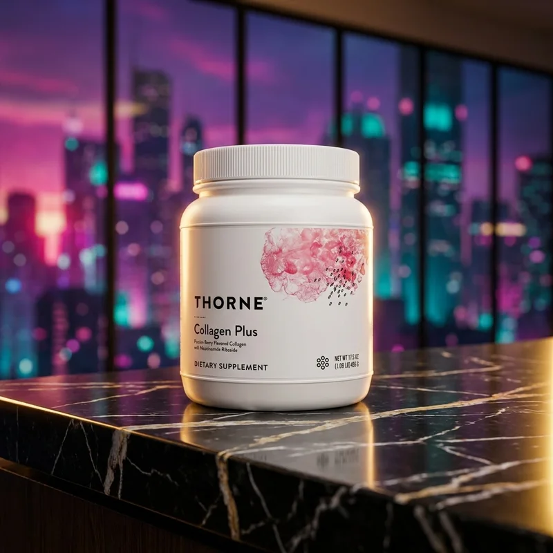 Thorne Collagen Plus drink-mix canister — from Amazon listing