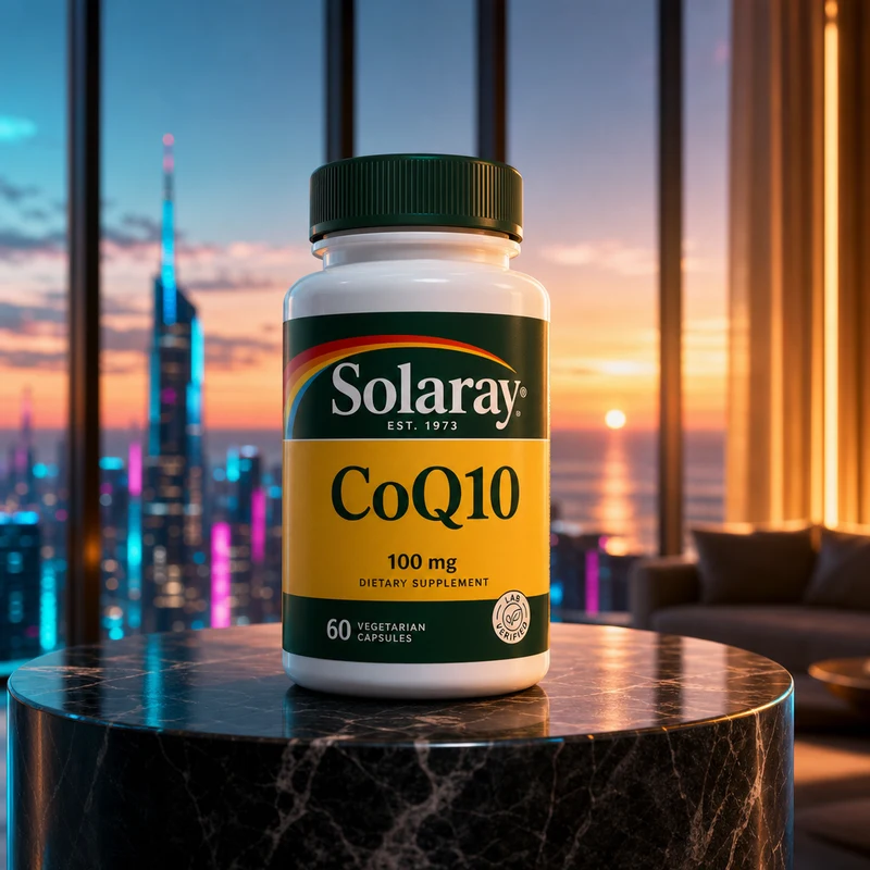 Solaray CoQ10 100 mg, 60 capsules — bottle from Amazon listing