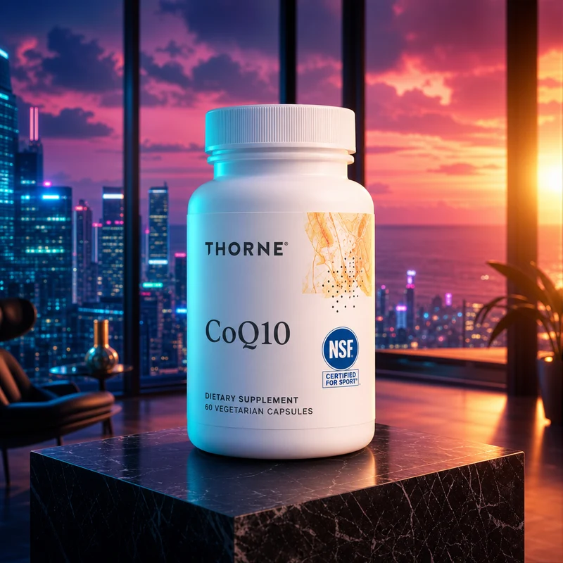 Thorne CoQ10 100 mg, 60 capsules — bottle from Amazon listing