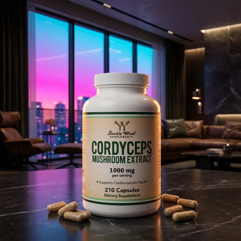Double Wood Supplements Cordyceps capsules, 210 count, 1,000 mg — Amazon listing bottle