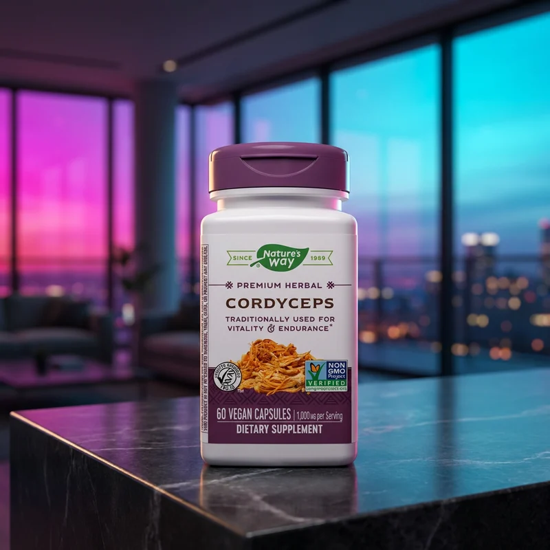 Nature's Way Premium Herbal Cordyceps 1,000 mg Vcaps, 60 count — Amazon listing bottle