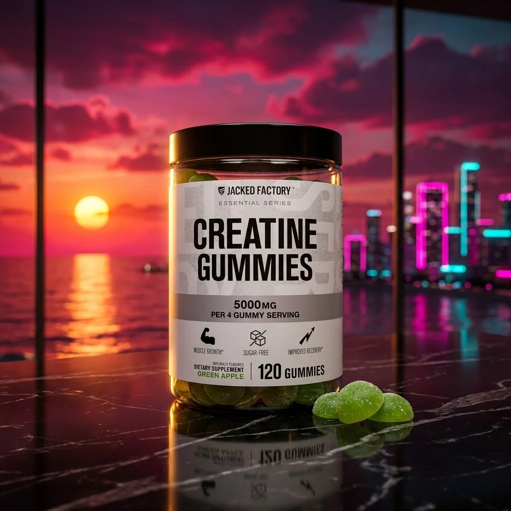 Jacked Factory Sugar-Free Creatine Gummies, 120-count bottle — 1.25 g per gummy, 5 g daily dose