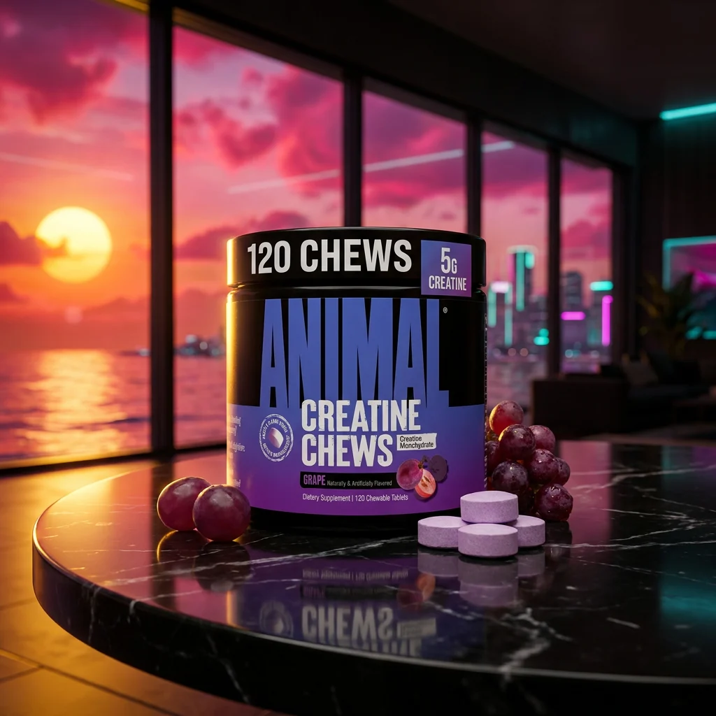 Animal Creatine Chews, 120-count tub — chewable creatine monohydrate tablets, 5 g per 4-chew serving