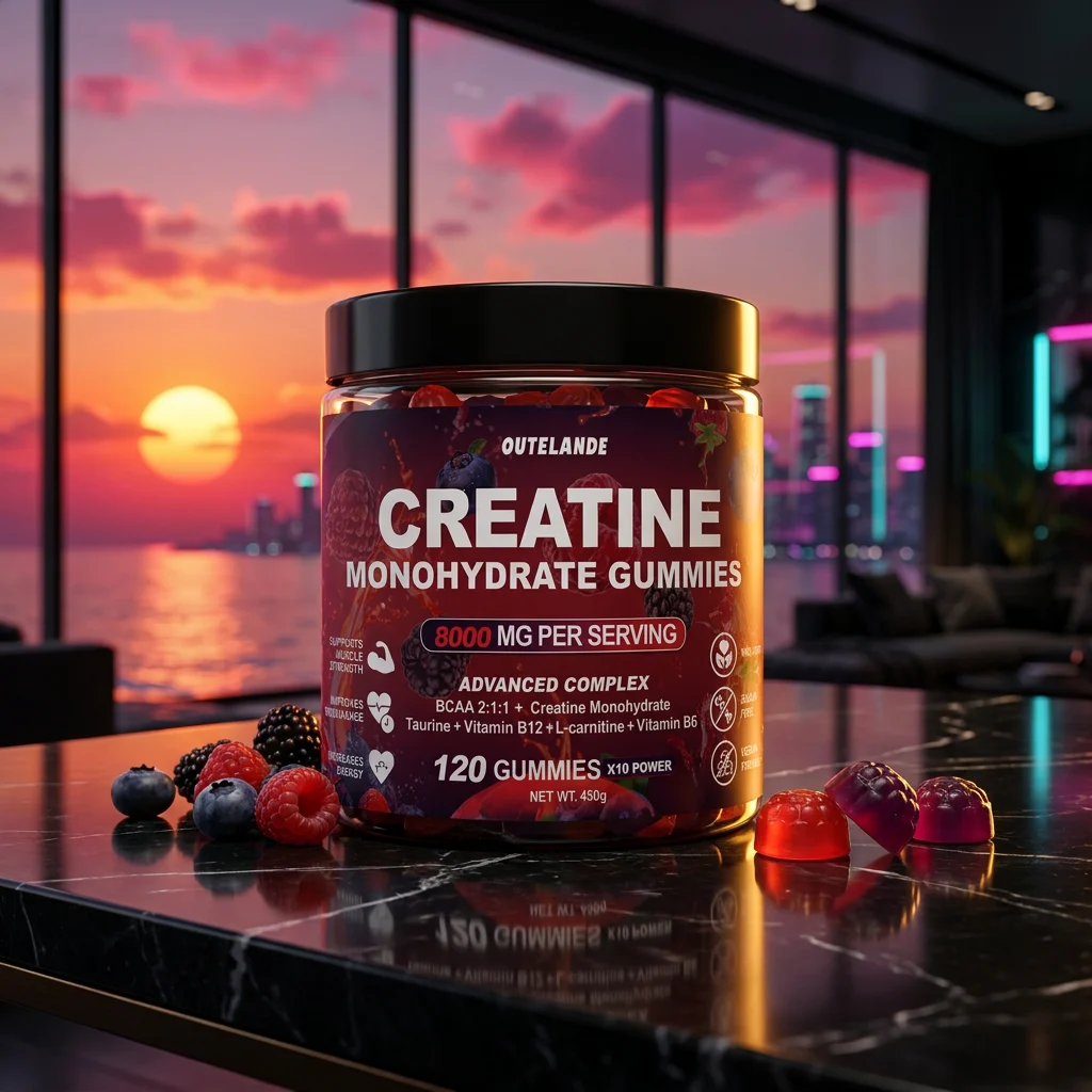 Generic sugar-free creatine monohydrate gummies with L-taurine, 120-count — unbranded Amazon listing