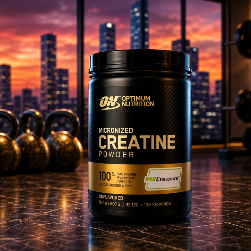 Optimum Nutrition Micronized Creatine Powder, 600 g tub — Creapure-licensed monohydrate in the SAC home-gym scene