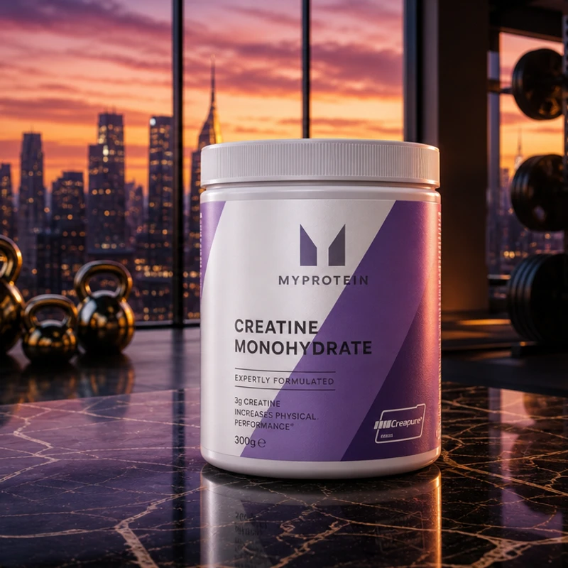 MyProtein Creatine Monohydrate Creapure tub — UK brand with Informed Sport on select batches