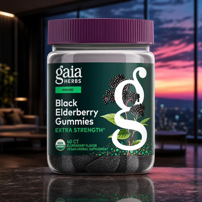 Gaia Herbs Black Elderberry Extra Strength Gummies