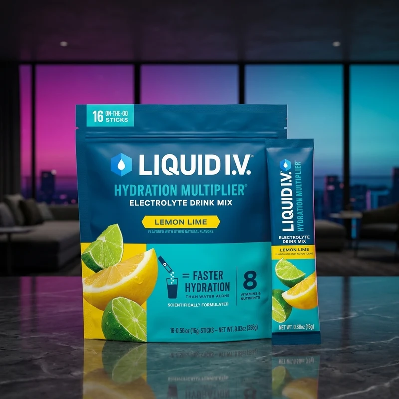 Liquid I.V. Hydration Multiplier Lemon Lime packets — from the Amazon listing