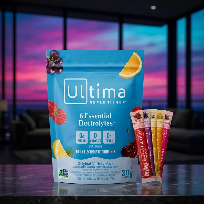 Ultima Replenisher Daily Electrolyte Powder variety pack — from the Amazon listing