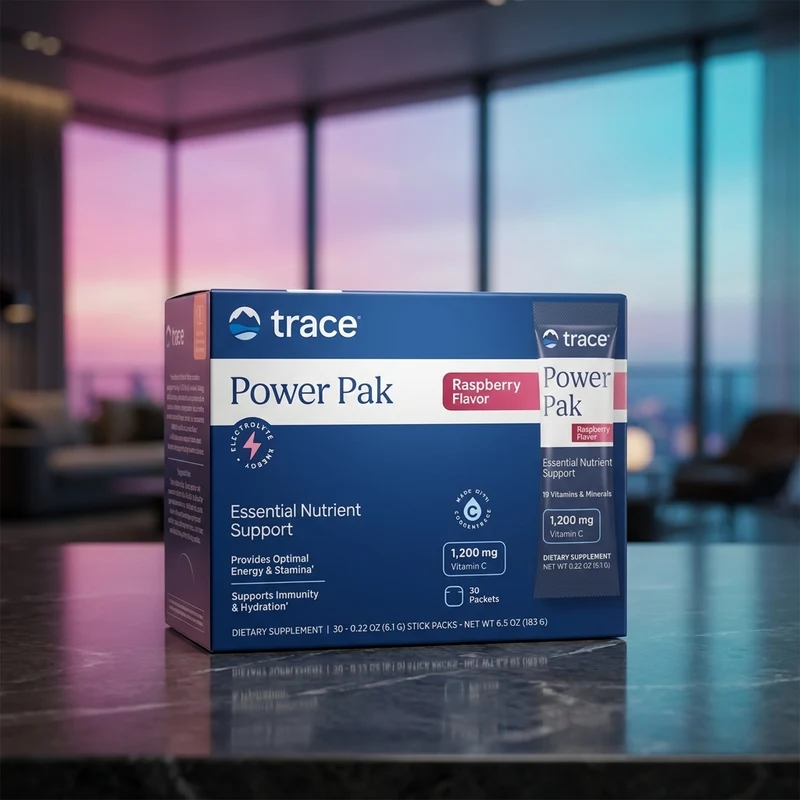 Trace Minerals Power Pak Raspberry electrolyte packets — from the Amazon listing