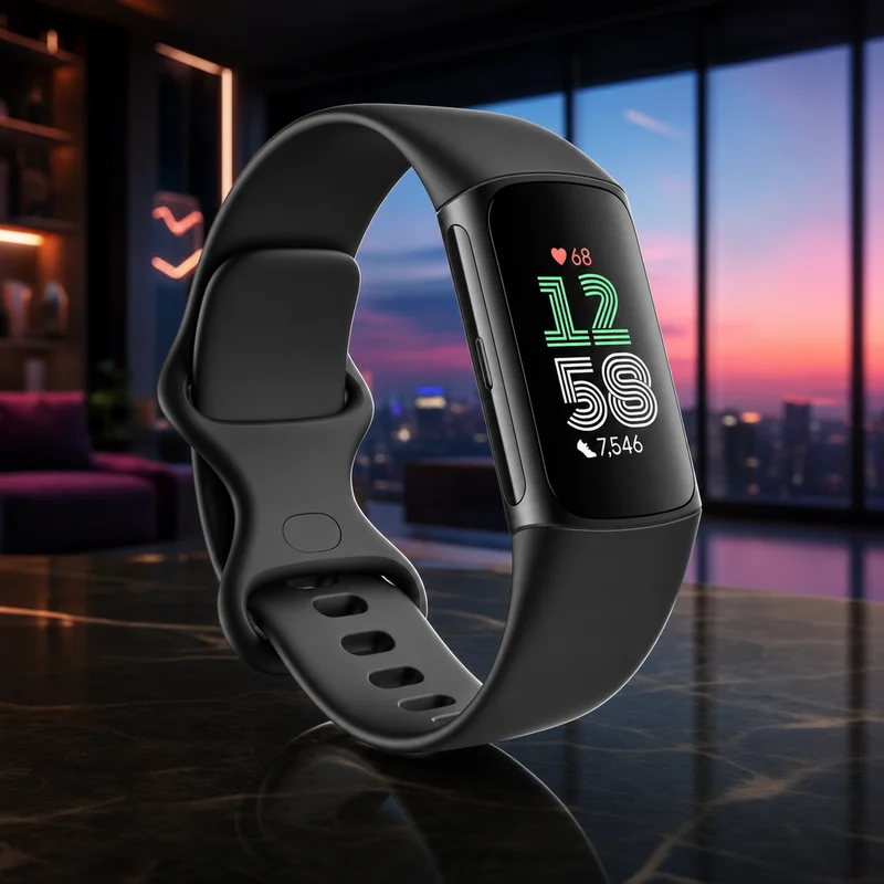 Fitbit Charge 6 fitness tracker with slim band and color touchscreen, obsidian black — from Amazon listing