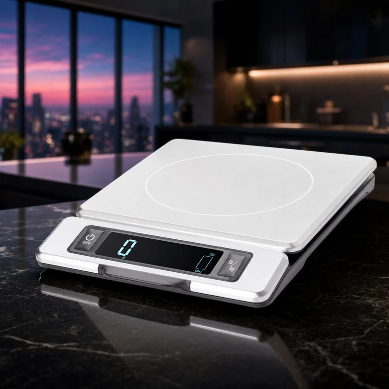 OXO Good Grips 11-pound stainless steel kitchen scale with pull-out display, black — from Amazon listing