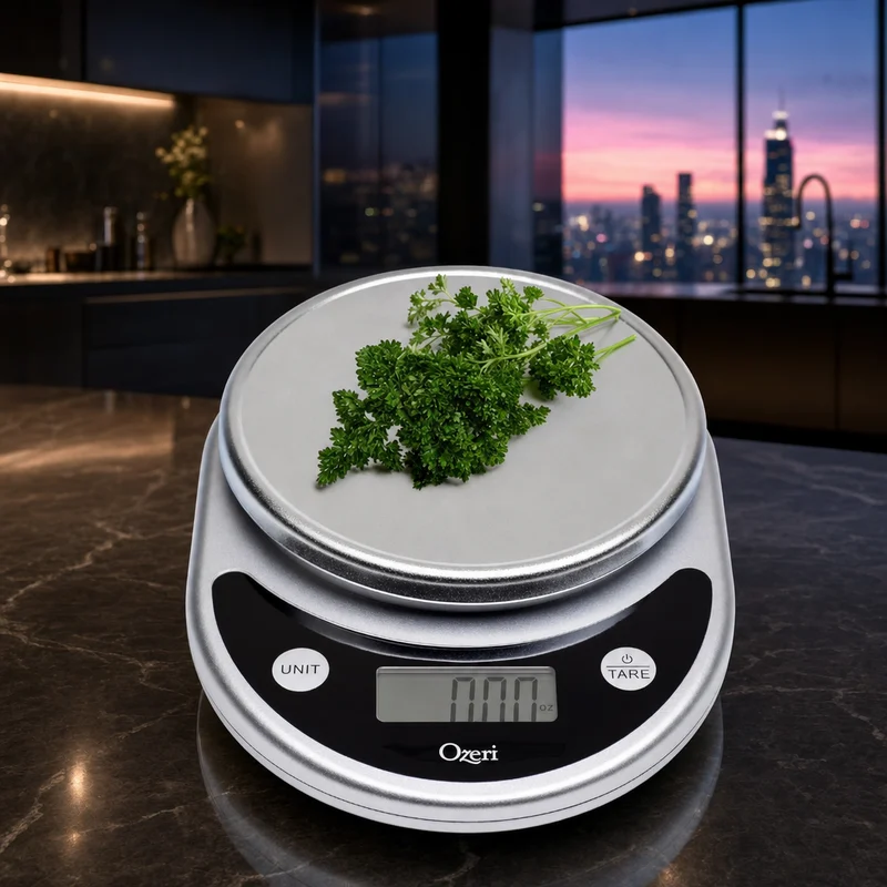 Ozeri Pronto digital multifunction kitchen and food scale, elegant black, with separated buttons — from Amazon listing