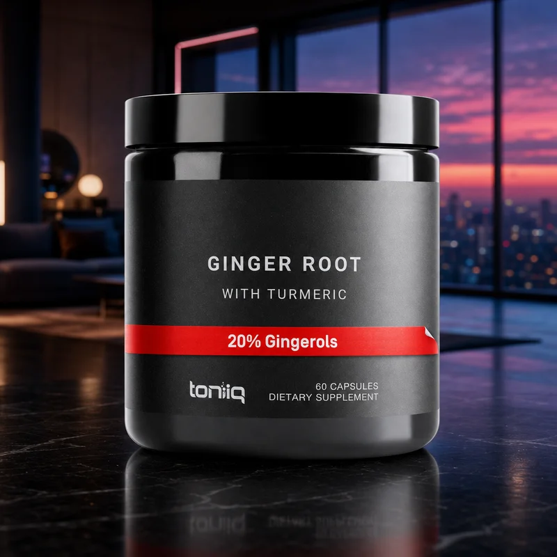 Ginger Root Capsules – 25:1 Extract with 20% Gingerols + Curcumin & Black Pepper, 60 Capsules