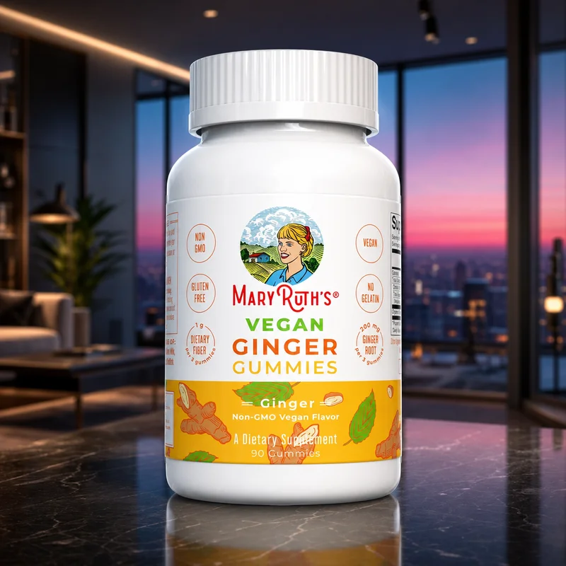 Ginger Gummies, 200mg Organic Ginger Root per 3-Gummy Serving, 90 Count