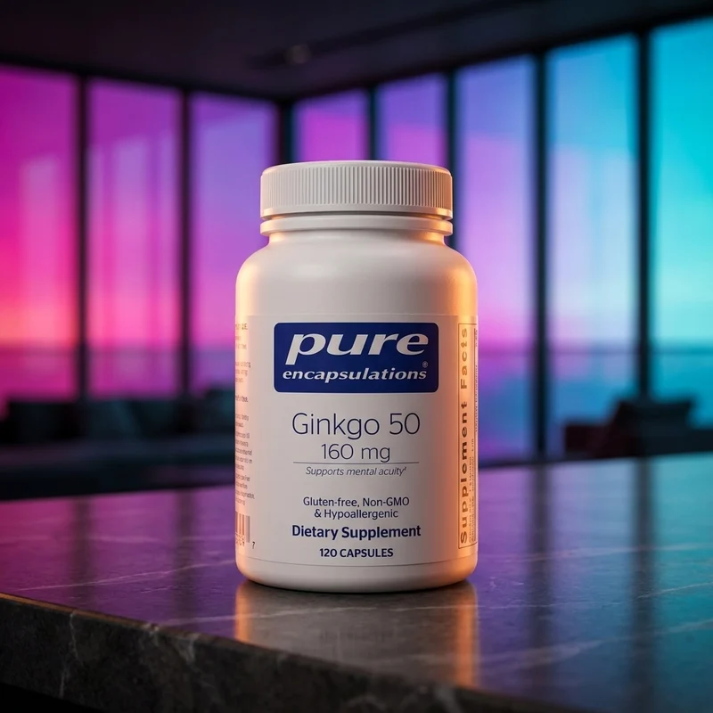 Pure Encapsulations Ginkgo 50, 160 mg, 120 capsules — bottle from Amazon listing