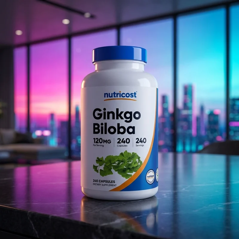 Nutricost Ginkgo Biloba 120 mg, 240 capsules — bottle from Amazon listing