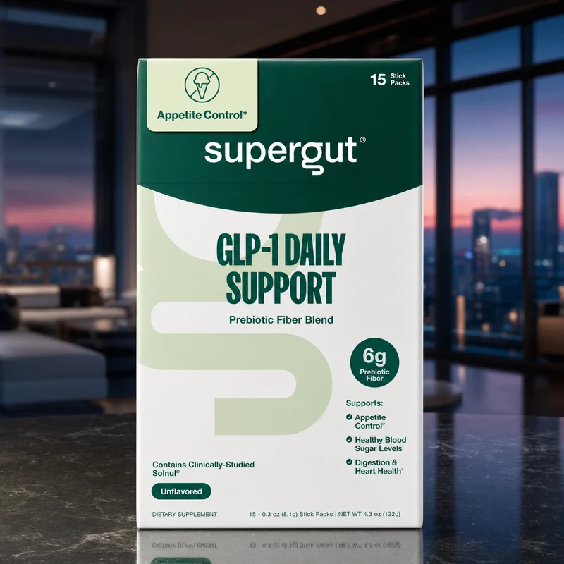 Supergut GLP1 Daily Support high-fiber prebiotic drink mix — from Amazon listing