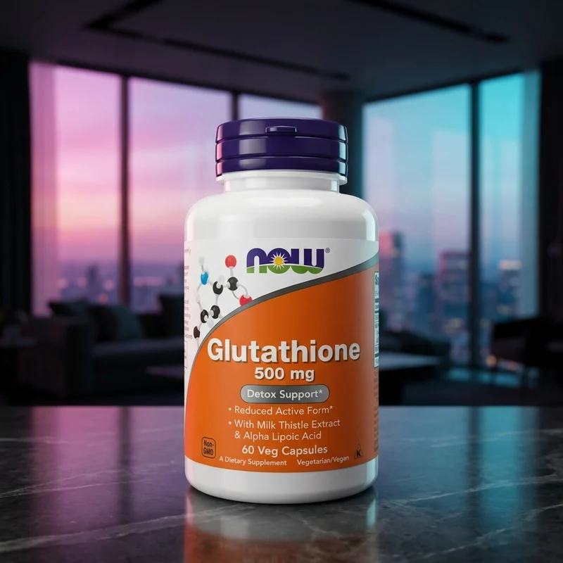 NOW Foods Glutathione 500 mg with Milk Thistle and Alpha Lipoic Acid, 60 veg capsules — bottle from the retailer listing
