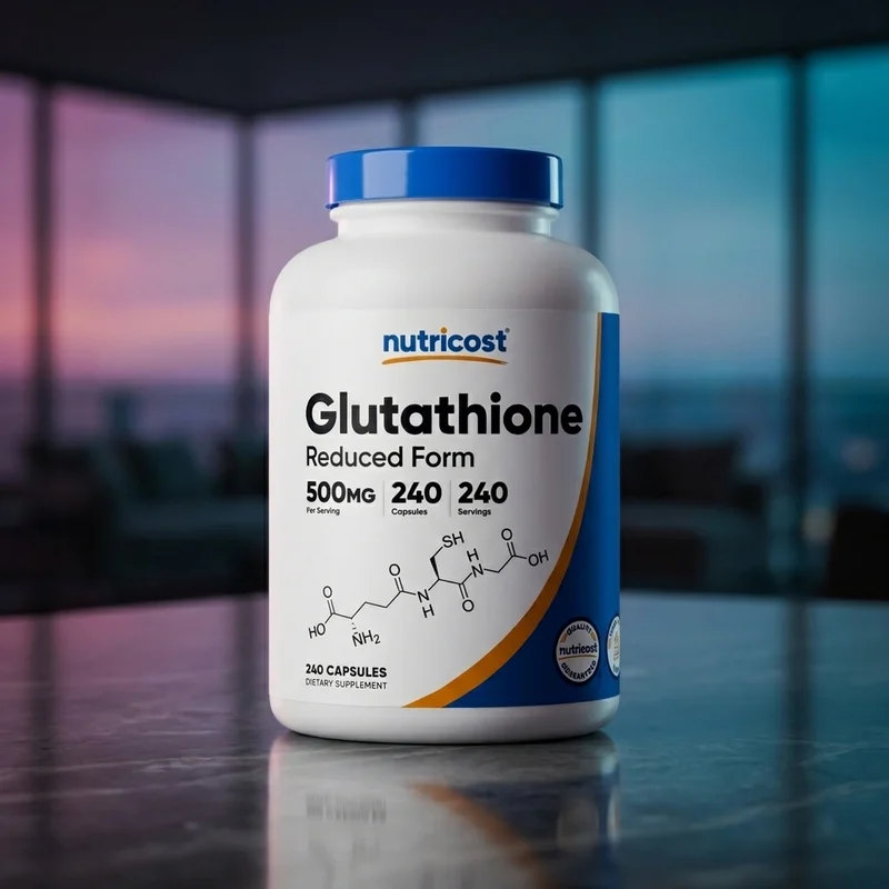 Nutricost Glutathione 500 mg, 240 capsules — bottle from the brand listing
