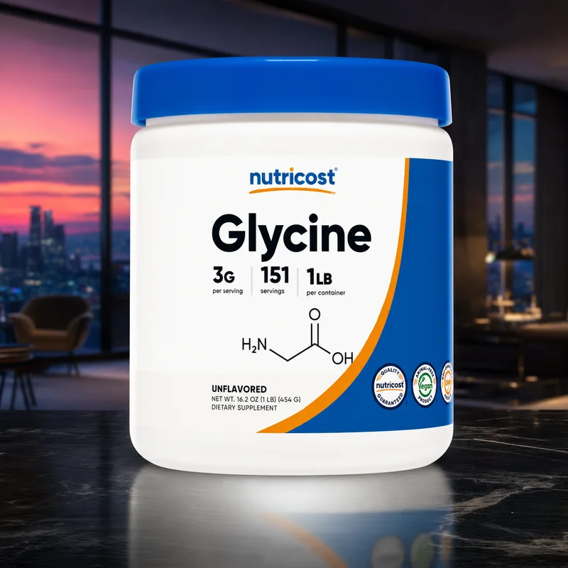 Nutricost Glycine Powder, 1 lb non-GMO gluten-free — from Amazon listing