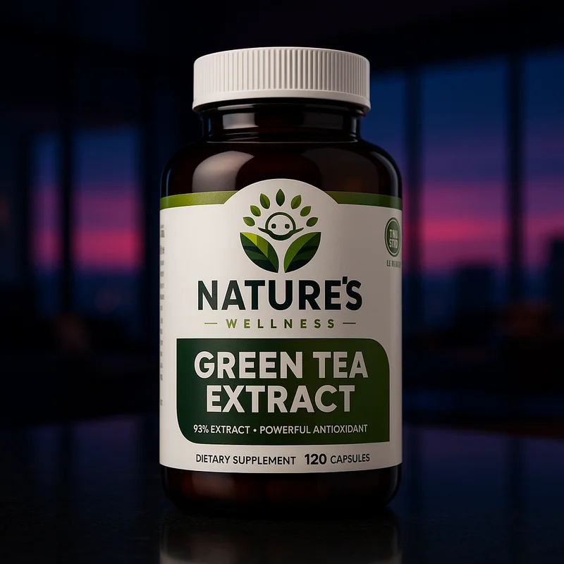 Nature's Wellness Green Tea Extract 98% standardized with EGCG capsules — from Amazon listing