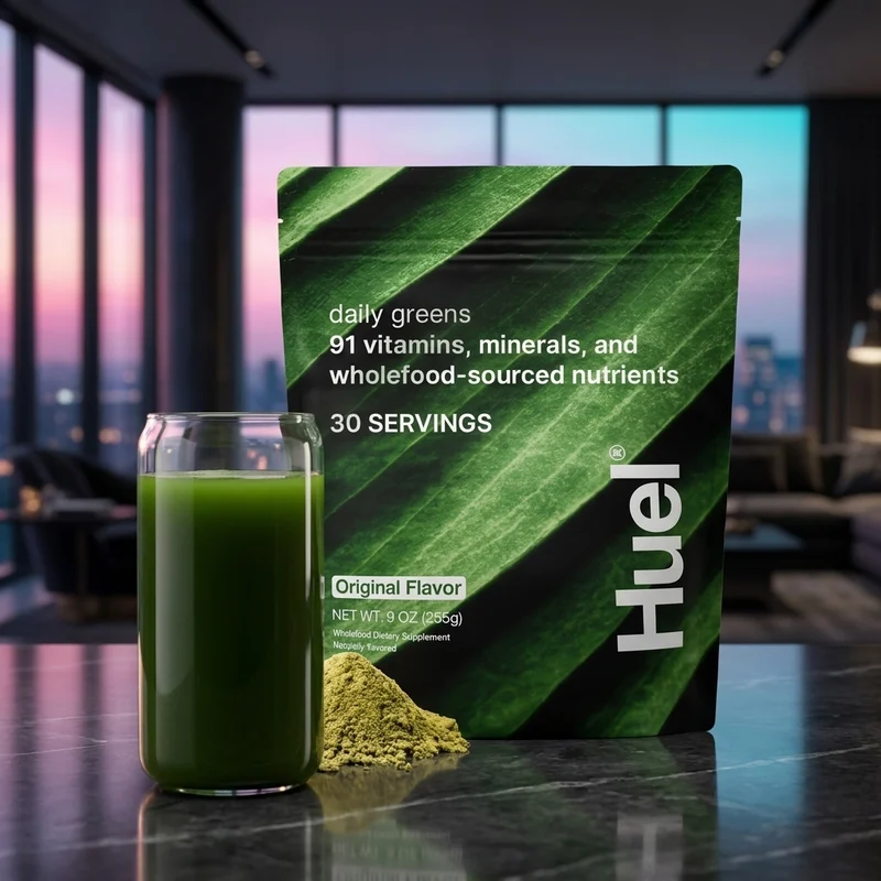 Huel Daily Greens Original tub — from the Amazon listing