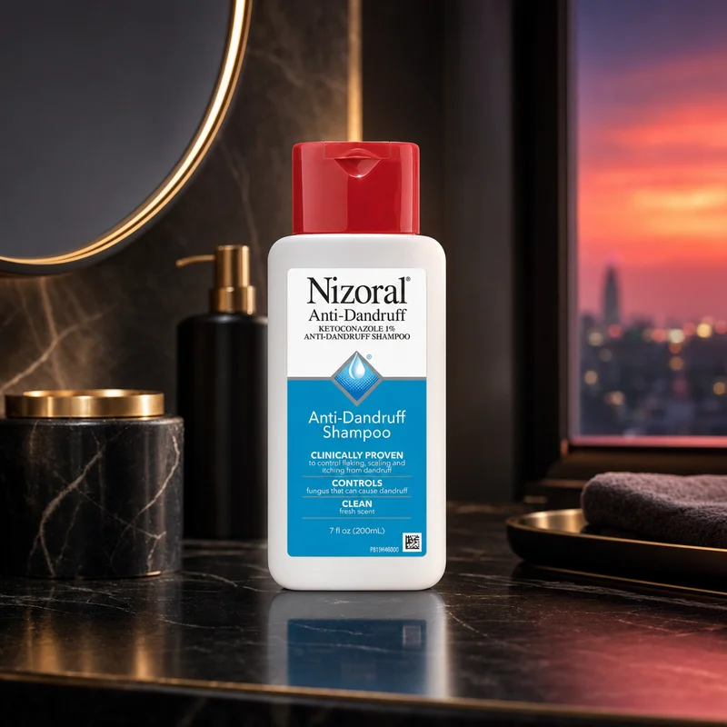 Nizoral Anti-Dandruff Shampoo with 1% ketoconazole, 7 fl oz bottle — from Amazon listing