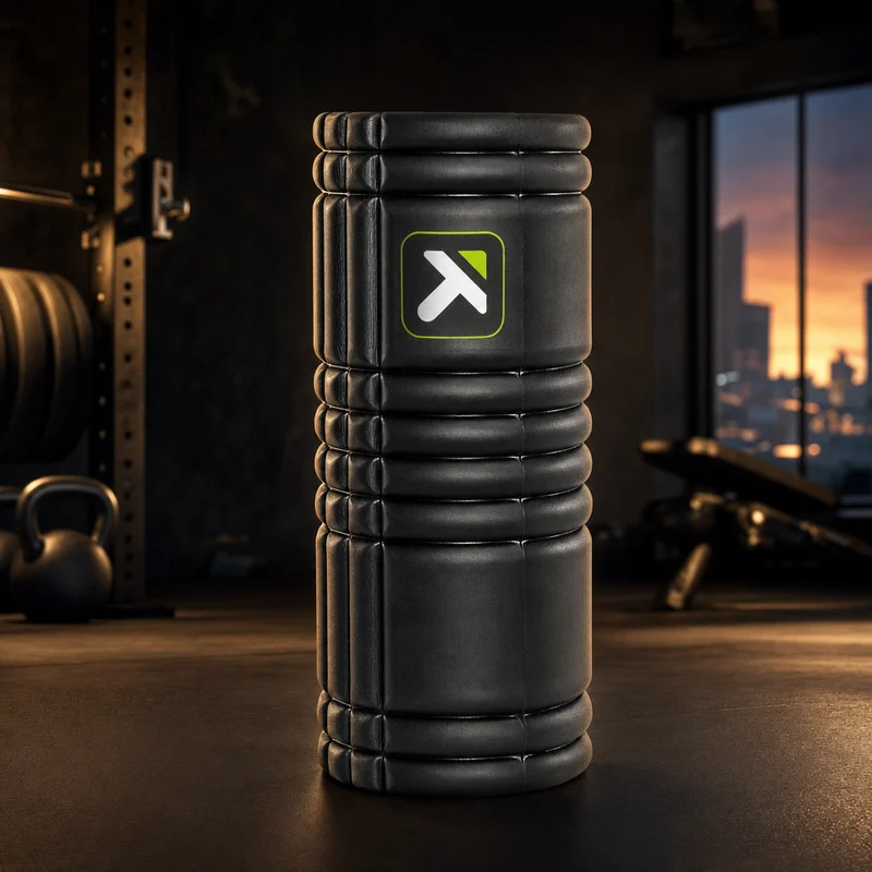 TriggerPoint GRID 13-inch foam roller in black with its patented multi-density textured surface over a rigid hollow core — from Amazon listing