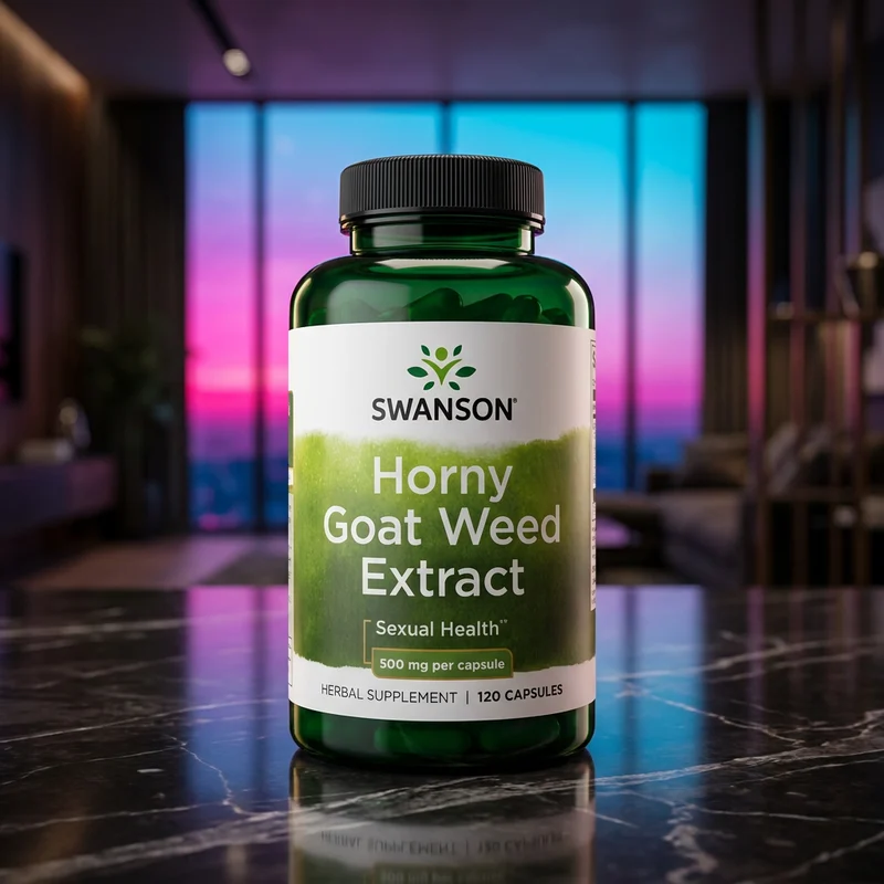 Swanson Horny Goat Weed Extract 500 mg, 120-capsule bottle — Amazon listing photo