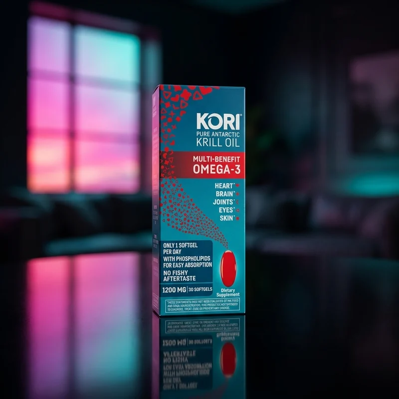 Kori Krill Oil 1200 mg, 30 softgels — Antarctic krill with choline bottle